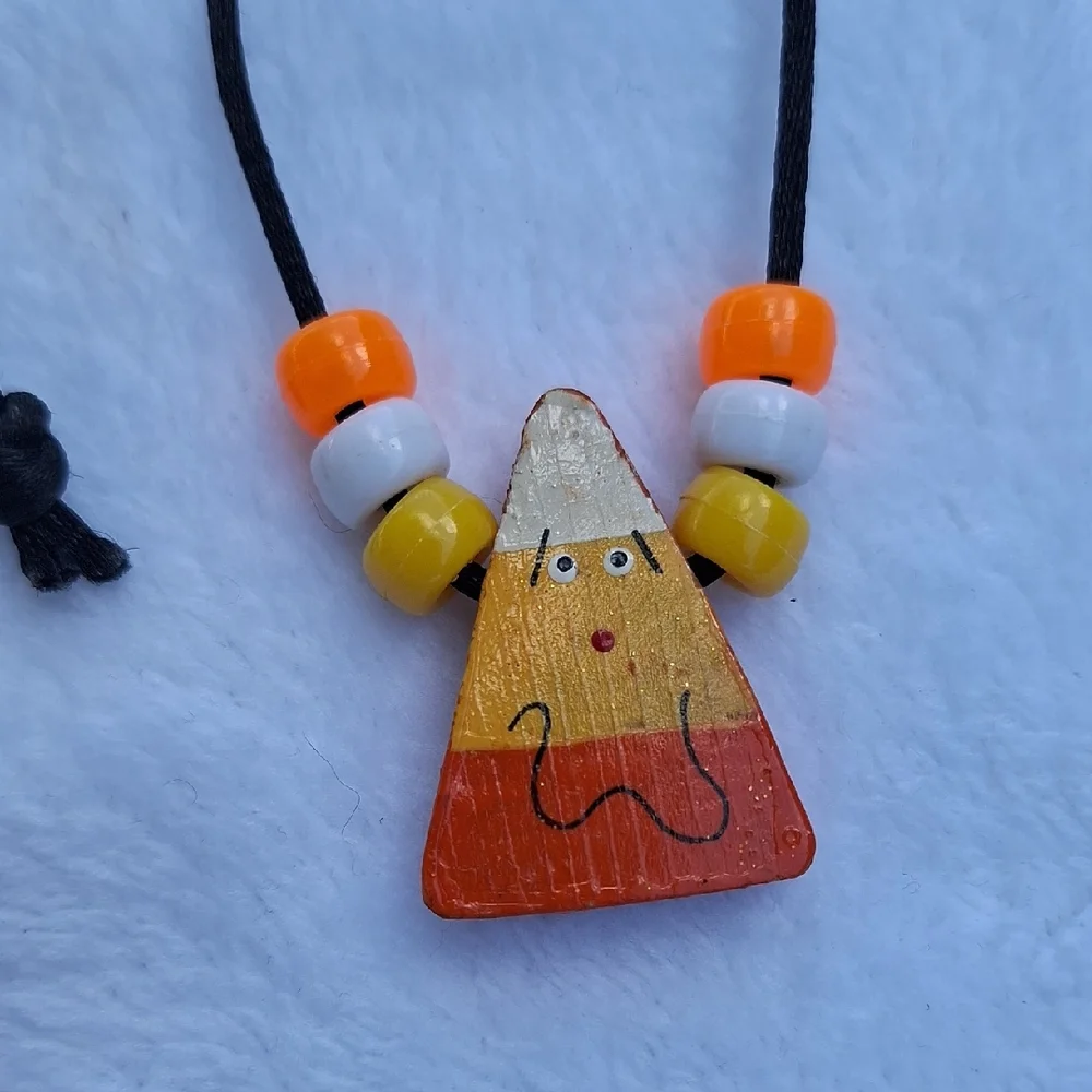 Charming Candy Corn Pendant Necklace for Kids